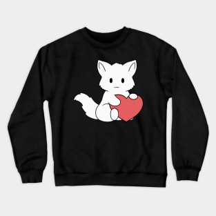 White Fox Heart Crewneck Sweatshirt